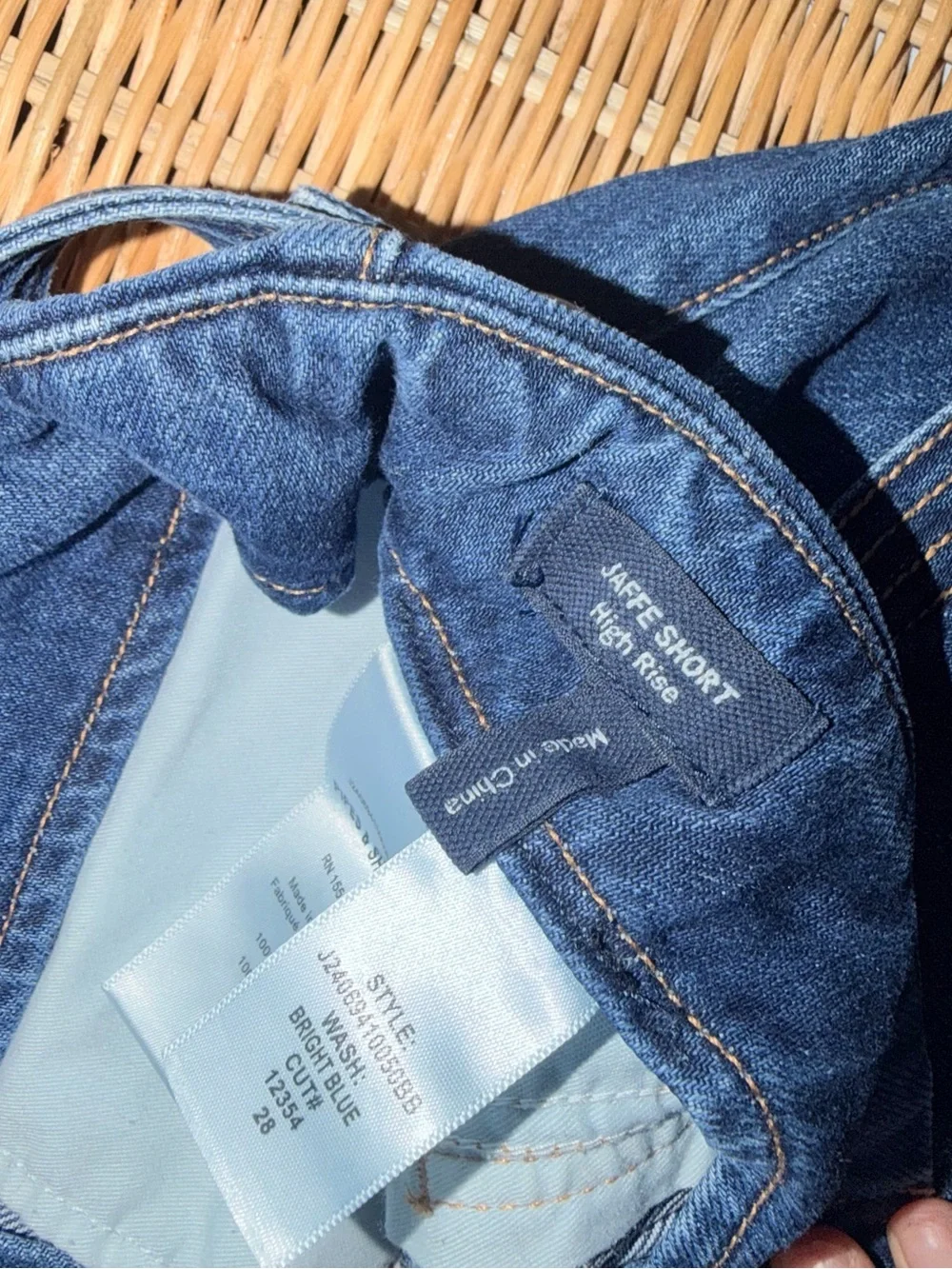 Veronica Beard Dark Blue Denim High-Waist Shorts - Picture 6 of 6